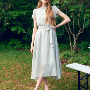 ame ELLA Mock neck Petal Sleeve Strap Dress